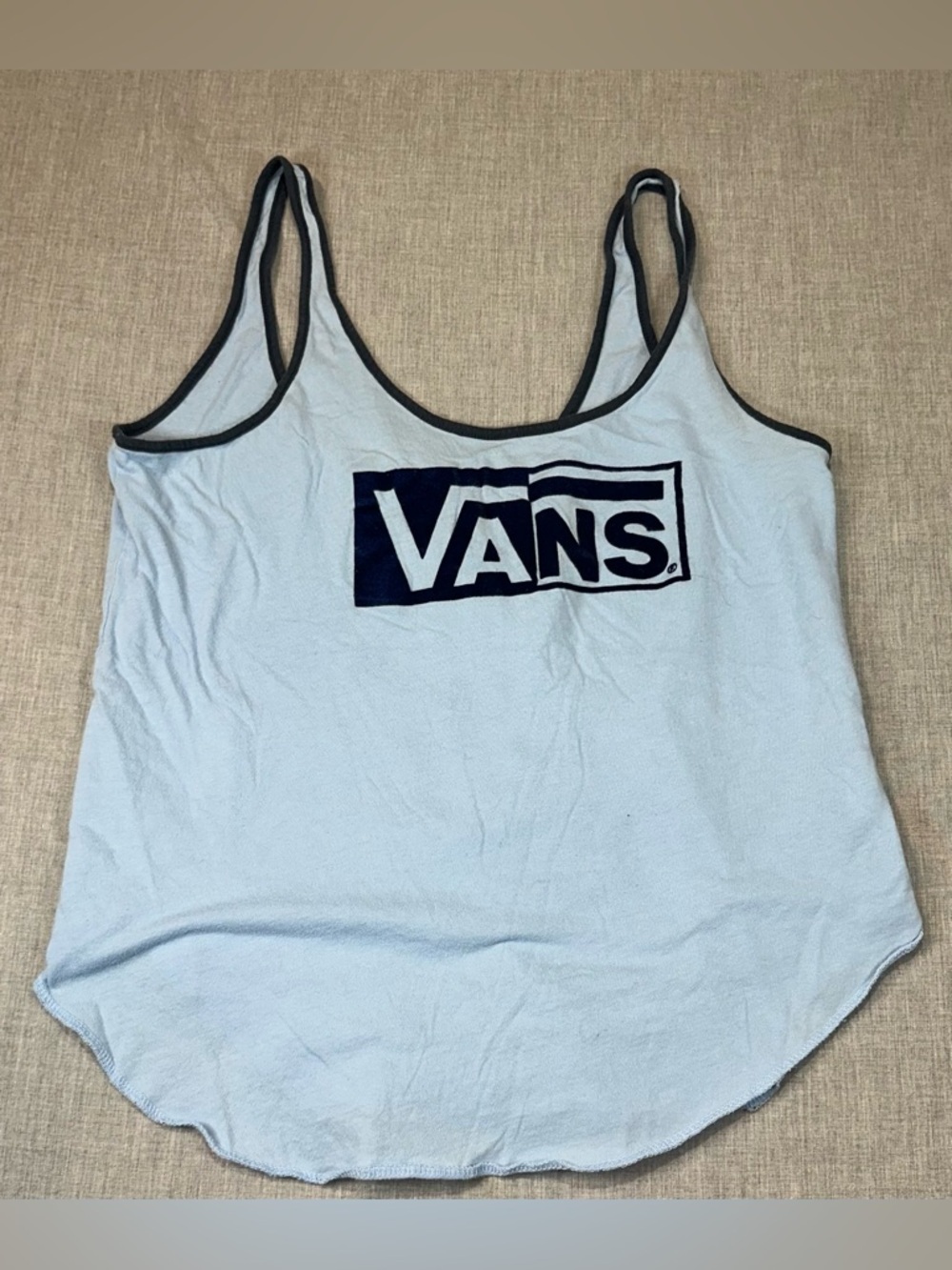Vans Light Blue Tank with Black Trim and Logo